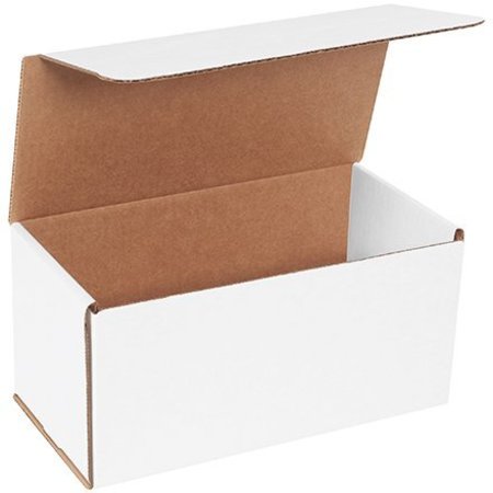 BOX PACKAGING Corrugated Mailers, 10"L x 5"W x 5"H, White M1055